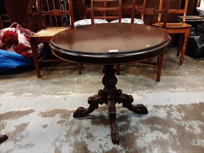 Lot 940 - Victorian style mahogany circular top side table