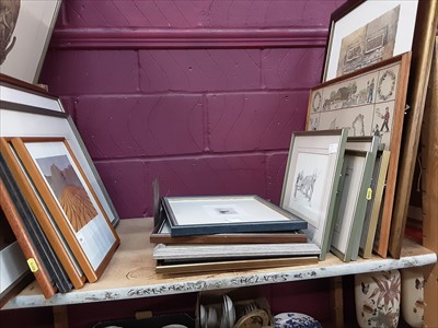 Lot 555 - Large quantity of framed pictures and prints (3 shelves)