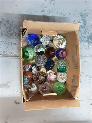 Lot 561 - Box of paperweights, including Caithness, Selkirk, etc