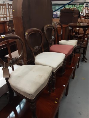 Lot 901 - Set of four Victorian mahogany balloon back dining chairs