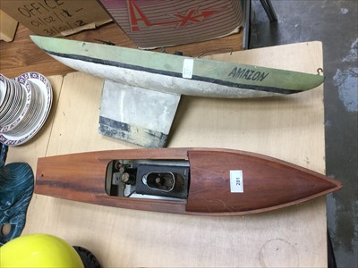 Lot 281 - Pond Yacht hull 'Amazon' together with another boat (2)