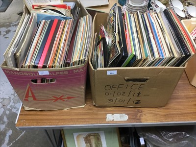Lot 285 - Two boxes of LP records and singles (2 boxes)