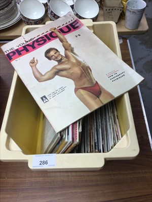 Lot 286 - One box of Vintage 1960's men's fitness magazines and pamphlets (1 box)