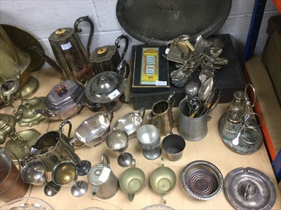 Lot 291 - Group of silver plated ware to include teaset, cutlery and other items