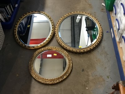 Lot 222 - Three good quality gilt-framed wall mirrors