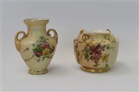 Lot 2067 - Royal Worcester blush ivory miniature vase -...