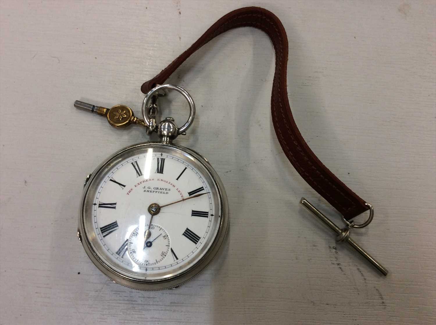 Lot 676 - The Express English Lever, J.G. Graves, Sheffield, silver cased pocket watch