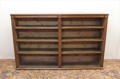 Lot 1352 - 19th Century mahogany open low bookcase with receded decoration