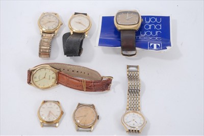 Lot 49 - Two gold plated Ebel wristwatches and five other watches