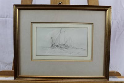 Lot 32 - Myles Birkett Foster (1825-1899) pair of pencil  sketches, marine scenes