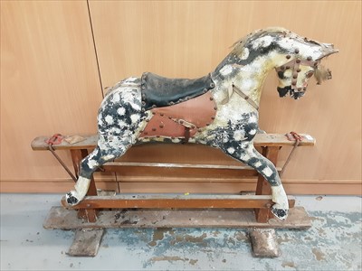 Lot 111 - Old wooden rocking horse