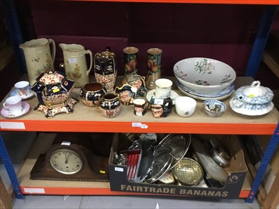 Lot 571 - Doulton character jugs , decorative china , clock and sundries