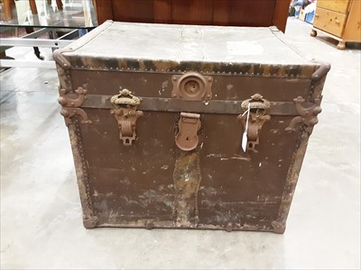 Lot 958 - Old metal bound trunk