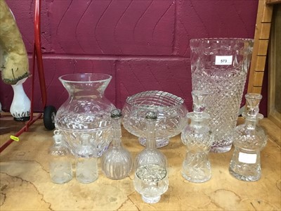 Lot 573 - Good quality cut glass vases and other glassware