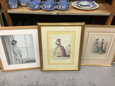 Lot 576 - Collection of paintings and prints including fashion prints