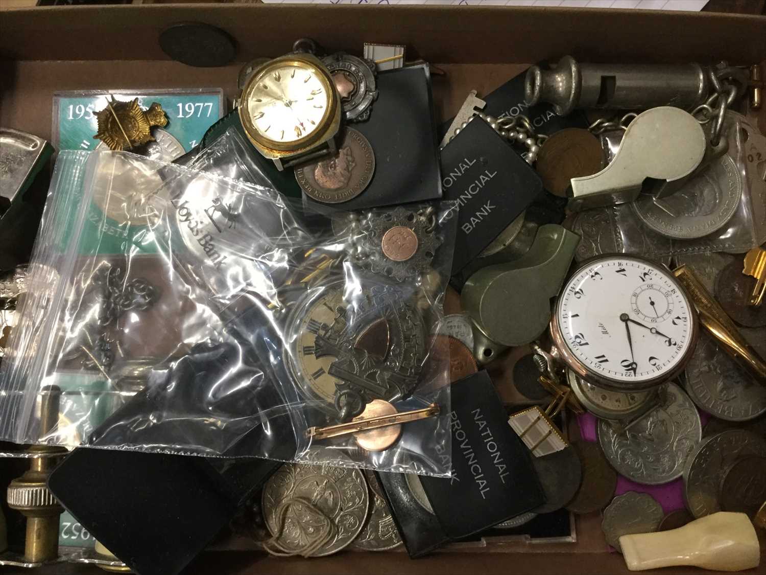 Lot 700 Collection of pocket watches, fob medals