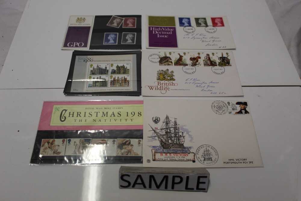 Lot 1161 - Stamps GB selection in albums and loose, including good range of presentation and year packs. Early PHQ cards etc.