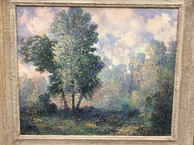 Lot 363 - Andre de Moller - oil on canvas , landscape with trees, signed