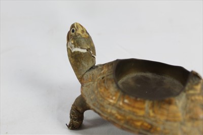 Lot 833 - Pair of novelty Tortoise ashtrays