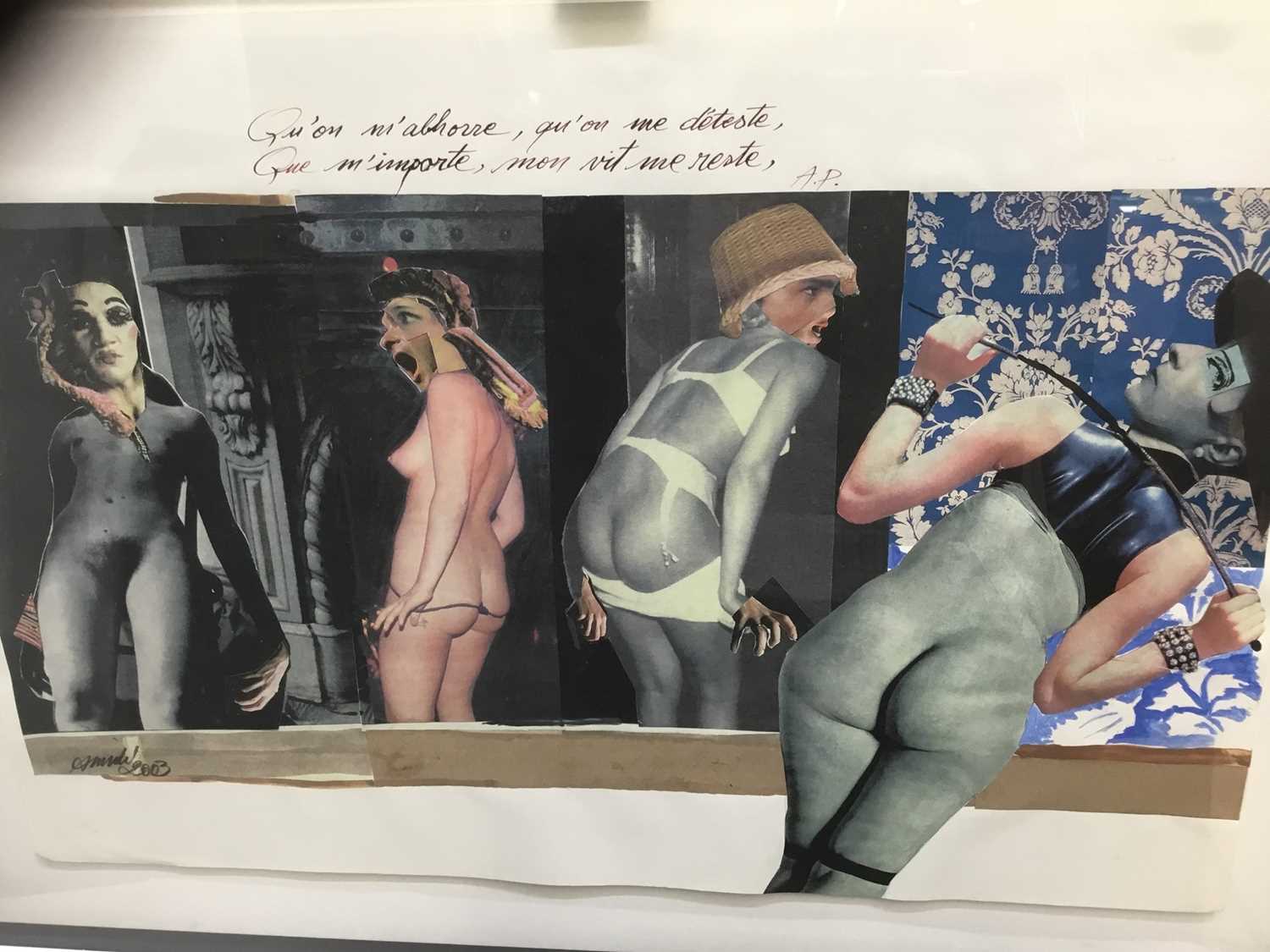 Lot 35 - Ahmed Mahmood (born 1937) collage - Erotic composition