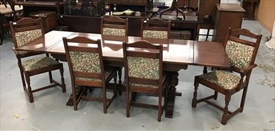 Lot 857 - Old Charm draw leaf dining table with six chairs