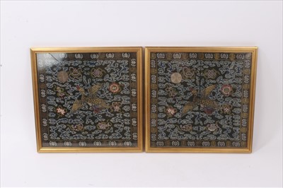 Lot 762 - Pair of 19th century Chinese rank badges