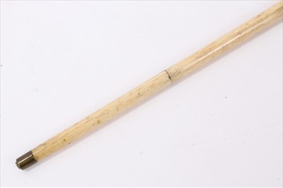 Lot 699 - Late 18th. / early 19th century carved narwhal and exotic wood walking stick