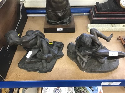 Lot 63 - Pair of Neil Godfrey Bronzed resin figure groups (2)