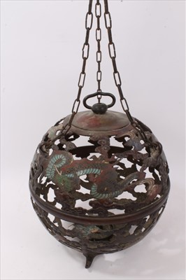 Lot 777 - Japanese cloissone hanging globe lantern