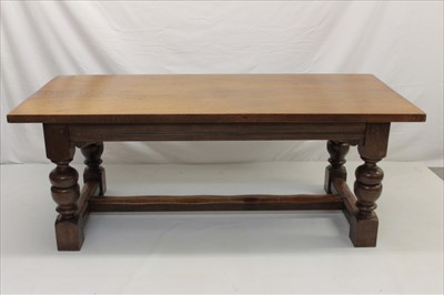 Lot 1361 - Fine quality 17th century style oak refectory table by Bryan Saunders of Coggeshall