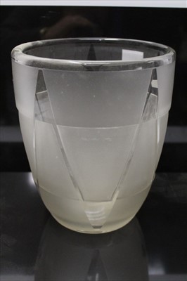 Lot 879 - Art Deco Schneider vase, acid-etched and polished design, signed, 24cm high