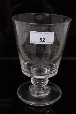 Lot 52 - Early to mid 19th century Masonic glass rummer