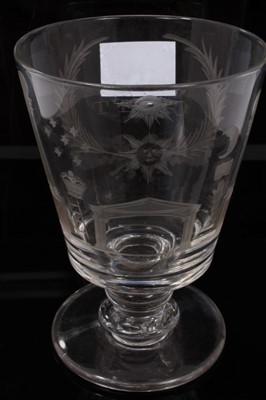 Lot 52 - Early to mid 19th century Masonic glass rummer