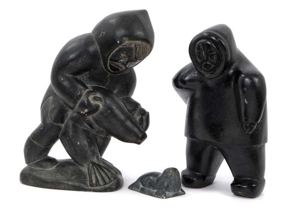 Lot 769 - Group of three Inuit carved stone figures