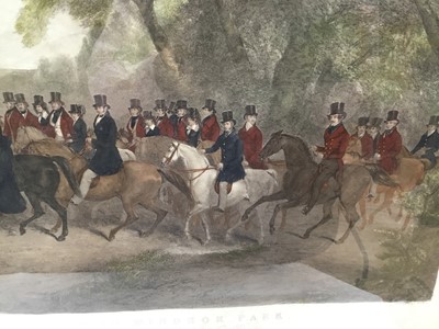 Lot 148 - Victorian hand coloured engraving - The Royal Cortege In Windsor Park, framed and glazed