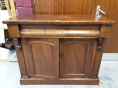 Lot 1081 - Victorian mahogany chiffonier with frieze drawer and two panelled doors below