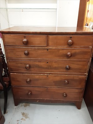 Lot 862 - Victorian mahogany chest of two short and four long graduated drawers