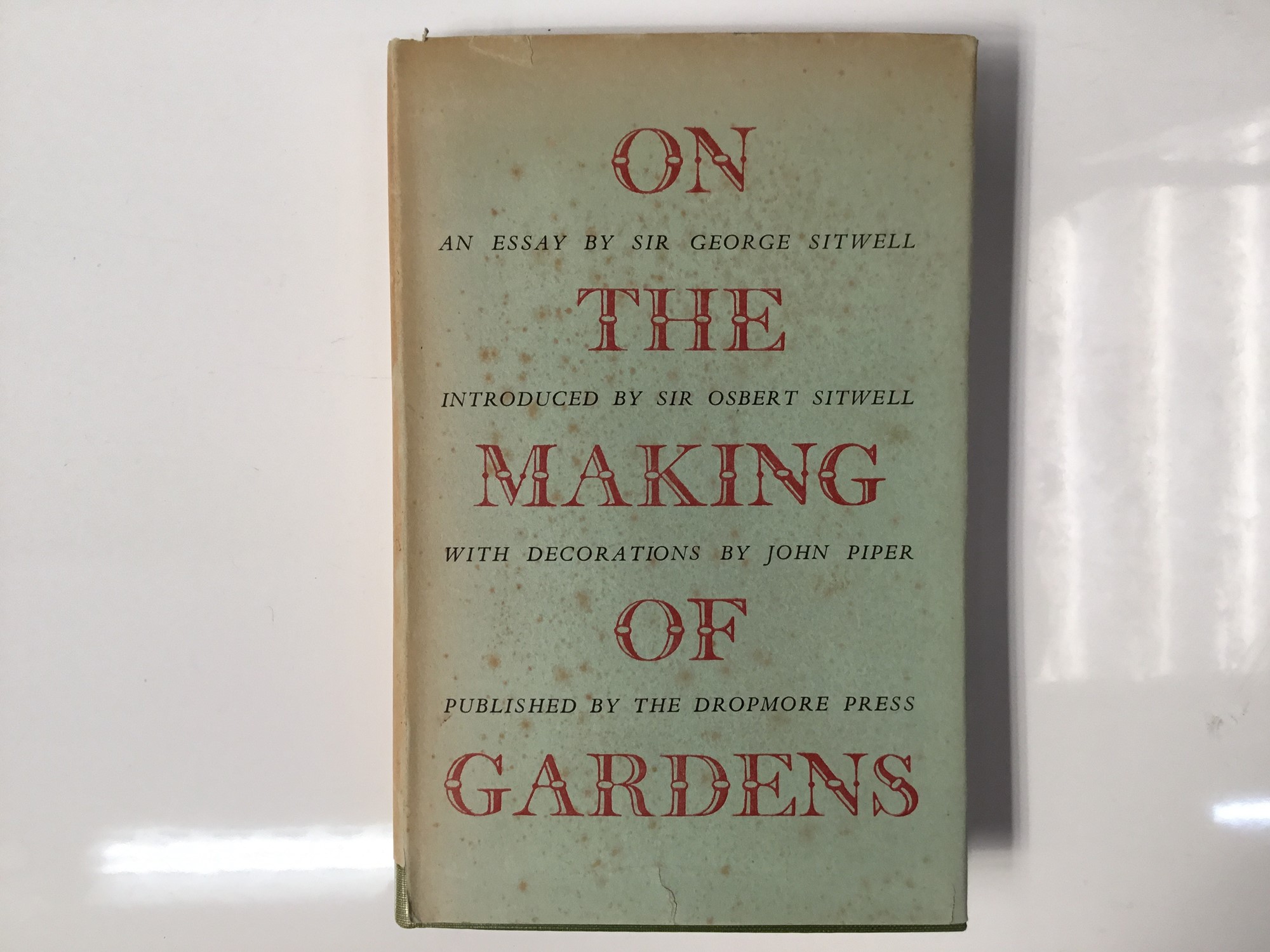 Lot 351 - Book - one volume, Sir George Sitwell On The