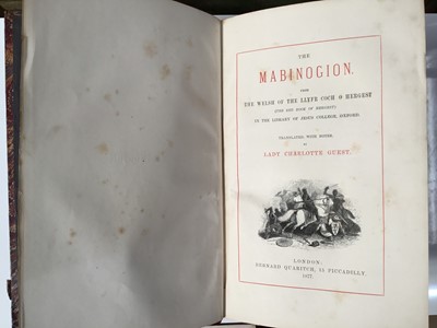 Lot 352 - Book - one volume, The Mabinogion, Lady Charlotte Guest, published by Bernard Quaritch 1877 and signed and inscribed by Quaritch, 'With Bernard Quaritch's Compliments. London, 15 Piccadilly May 16....