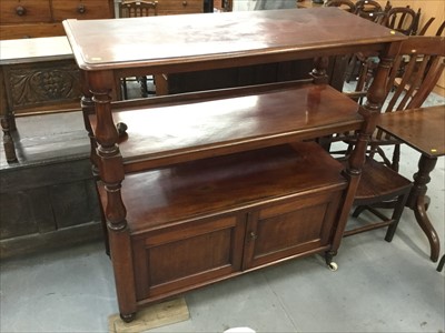 Lot 880 - Victorian mahogany buffet with two cupboard doors below with Cellerette drawer