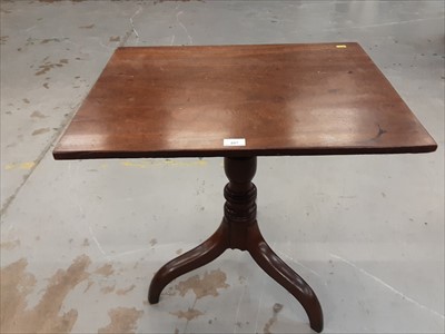 Lot 887 - Georgian mahogany tripod table with rectangular top above central column on splayed legs