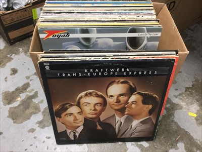 Lot 283 - Box of LP's including Kraftwerk, The Cure and James Brown