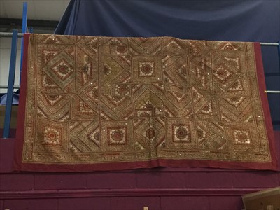 Lot 533 - Old Indian embroidered bedspread