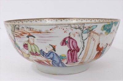Lot 88 - 18th century Chinese famille rose Mandarin-style porcelain bowl