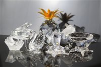 Lot 2113 - Six Swarovski crystal models - Pineapple, Bird...