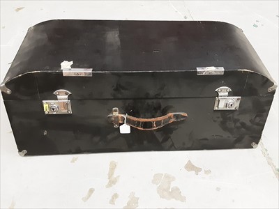 Lot 900 - Vintage travelling car trunk with chromium plated fittings