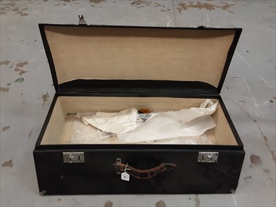 Lot 900 - Vintage travelling car trunk with chromium plated fittings