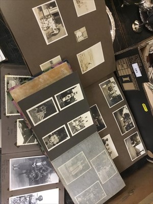 Lot 193 - Box of old photograph albums and postcards