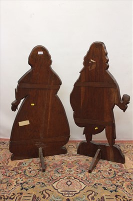 Lot 1340 - Rare pair of antique painted oak dummy boards in the 17th Century style, 104cm high