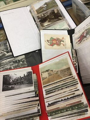 Lot 203 - Box of postcard albums and loose postcards